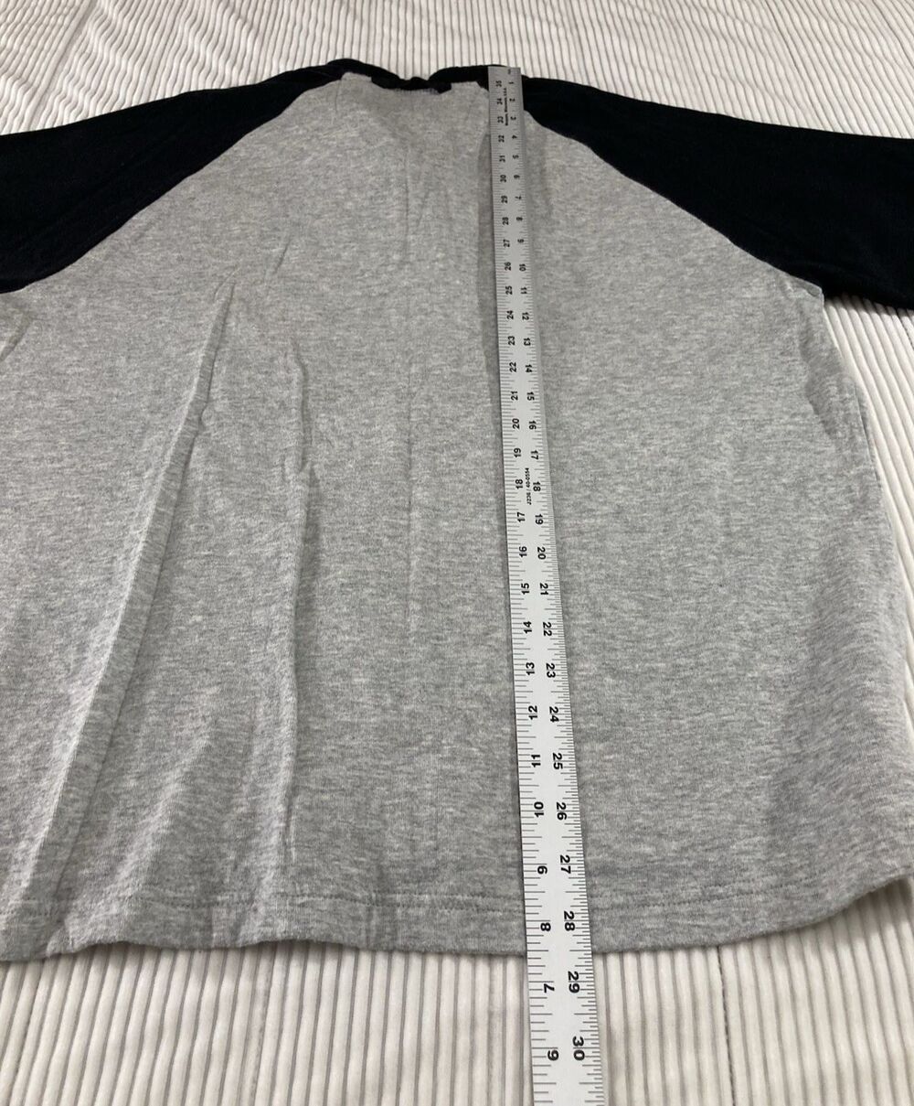 Cabelas Mens L Gray Black Henley Shirt Long Sleeve Heavy 2 Layer Casual Cotton - Picture 11 of 11